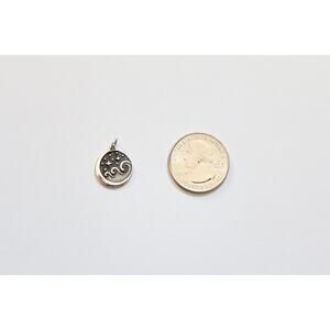 Sterling Silver Wavy Starry Night Charm, Silver Wavy Starry Night Charm